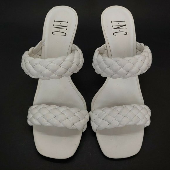 INC International Concepts Womens Lyra Synthetic Braided‎ Sandals White 5.5 - Picture 4 of 10